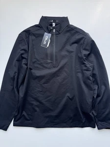 Maglia RLX Ralph Lauren uomo 1/4 zip nera performance nera grande T mobile log - Foto 1 di 3