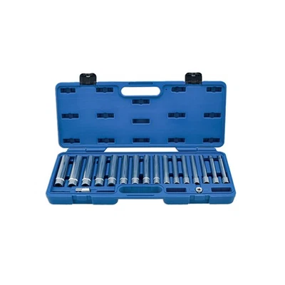 Extra Deep Master Socket Set 18 Pieces 3/8" 1/2" Drive 6mm-21mm 120mm Laser 8420 - Image 1 of 4