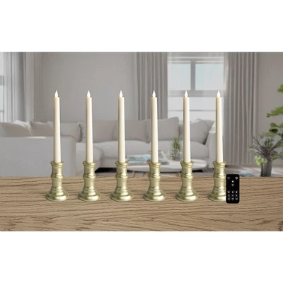 Berkley Juego de 6 velas de ventana LED de llama ajustable 3D con control remoto grande 14' NUEVO Foto 1 de 3