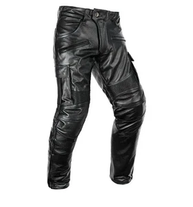 Men's Cow Soft Leather Black Pant With Stretched Panels & Cargo Style Biker Pant - Picture 1 of 4