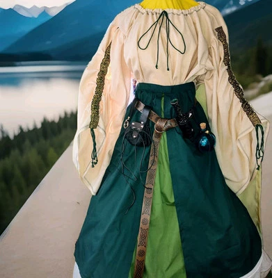 Sobrefalda, Falda Interior, Falda Alta Baja, Medieval RenFaire LARP SCA talla 8-28W Foto 1 de 4