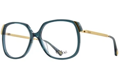 Chloe CH0287O 005 Eyeglasses Women's Green/Gold Full Rim Square Shape 56mm - Image 1 of 4