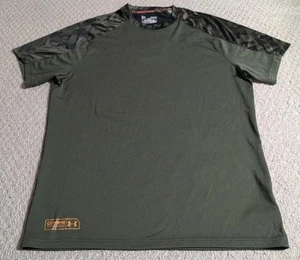 Under Armour Mens Medium Green Polyester Combine Training Short Sleeve Shirt 24 - Picture 1 of 7