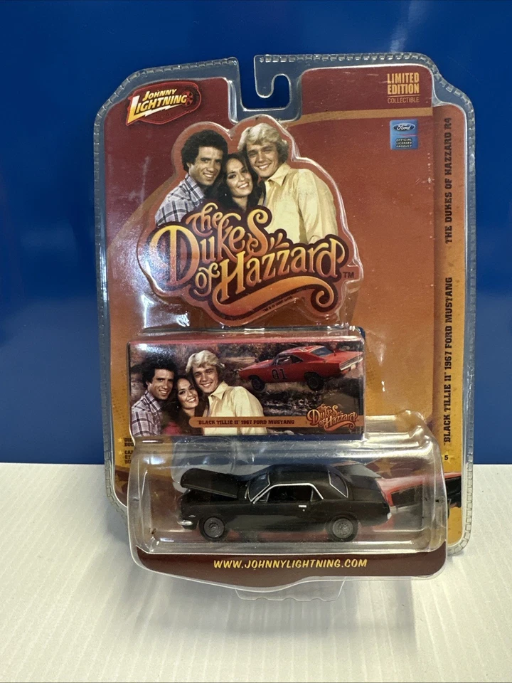 JOHNNY LIGHTNING - DUKES OF HAZZARD BLACK TILLIE II 1967 FORD MUSTANG - DIECAST - Image 1 of 2