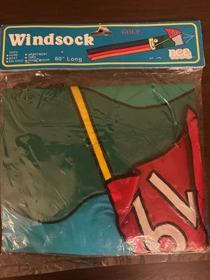 Nuevo calcetín de viento festivo de golf vintage agujero 19 nailon sellado 60 pulgadas 1993 aplique  Foto 1 de 4