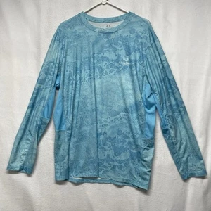 Realtree Sun Block & Fishing Shirt Mens XL Blue UPF30+ Performance Fabric - Picture 1 of 9