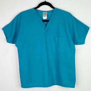 Uniform Advantage UA Scrubs Solid Blue Scrub Top Shirt Size XS - Picture 1 of 5