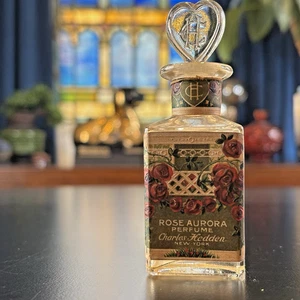 Antica bottiglia profumo Charles Hedden Rose Aurora tappo cuore New York vintage - Foto 1 di 7