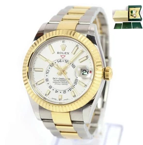 2020 Rolex Sky-Dweller 326933 42MM White 18K Yg Two-Tone Box Papers - Picture 1 of 7