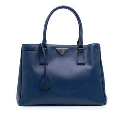 Authenticated Prada Medium Lux Galleria Blue Saffiano Leather Satchel - Image 1 of 4