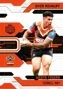 2025 Wests Tigers NRL TLA Special Edition Rivalry Card - Terrell May - Picture 1 of 3
