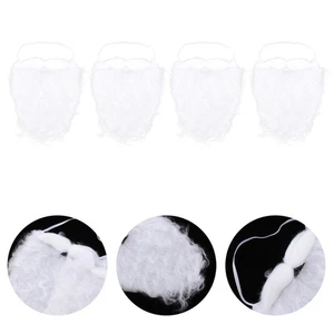 4pcs Simulation Christmas White Beard Party Cosplay Santa Claus Creative Beard - Picture 1 of 12