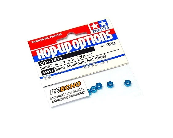 Tamiya RC Model 3mm Aluminum Nut (Blue) 54411 - Image 1 of 1