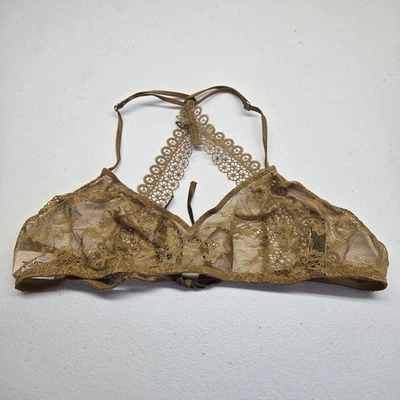 Victoria's Secret Women Bra Medium Gold Floral Very Sexy Bralette Wireless Lace - Image 1 of 4