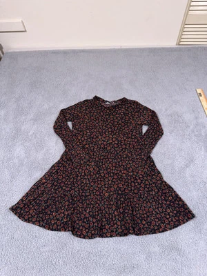 Zara Dress Womens Medium Black Red Floral Long Sleeve Mini Ruffled Boho Spring - Image 1 of 4