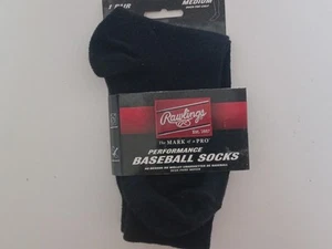 Calcetines de béisbol Rawlings Over The Calf Performance medianos, negros - Imagen 1 de 13