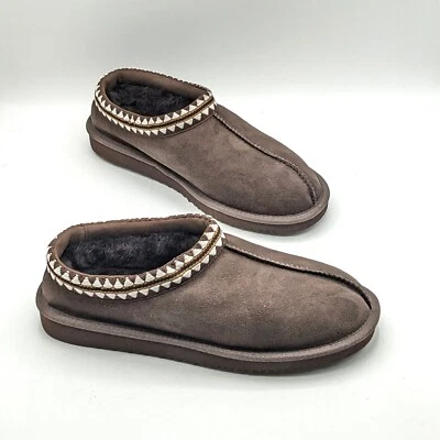 Kirkland “Slippers Shearling Unissex” Natural Conforto Marrom Pele de Carneiro Genuína NOVO - Imagem 1 de 4