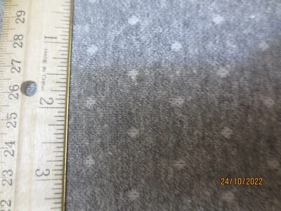 28" x 58" wide  Gray Polka Dots  1 way stretch vintage knit fabric - - Image 1 of 3
