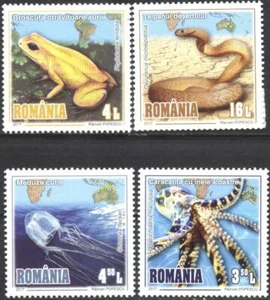 ROMANIA Mint stamps Fauna Snake Frog Jellyfish Octopus 2017 avdpz - Picture 1 of 1