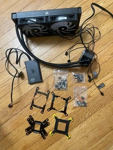 CORSAIR iCUE H100i ELITE CAPELLIX XT 2x120mm Liquid CPU Cooler. GOOD WORKING - Photo 1/6