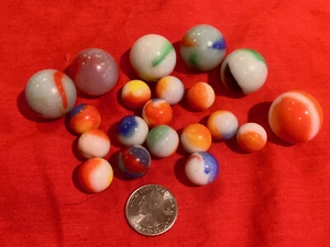 Lote de 20 mármoles vintage mixtos Peltier, ágata Akro musgo - Imagen 1 de 3