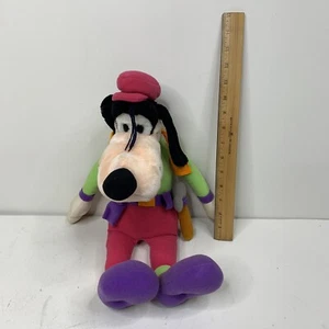 Juguete de peluche de animales de peluche vintage Applause Disney Goofy rosa/verde/púrpura/naranja - Imagen 1 de 6