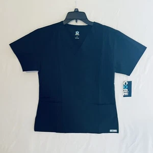 Maevn Core Women's Size S V Neck Solid Black Scrub Top - Picture 1 of 6