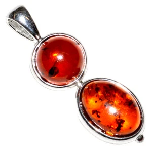 Auténtico colgante de plata esterlina 925 ámbar báltico de 3,85 g A1873 - Imagen 1 de 1