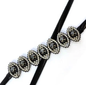 STRASS SCHWARZ GÜRTEL SCHICK STRETCH GLIEDER VERSTELLBAR DAMEN BLING - Bild 1 von 14