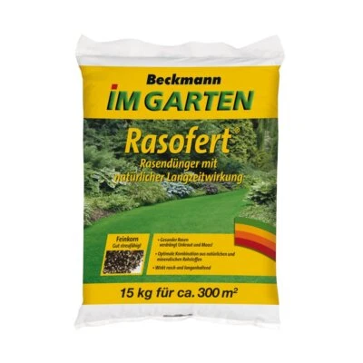 15 kg Rasendünger Beckmann Rasofert®, organisch-mineralischer für ca. 300 m² - Bild 1 von 3