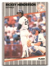 Rickey Henderson 1989 Fleer #254 New York Yankees BASEBALL