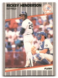 Rickey Henderson 1989 Fleer #254 New York Yankees BASEBALL
