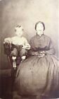 Antique 1860’s CDV Photo Young Mother Son Seated Civil War Era VTG Plymouth OH
