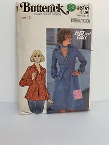 Vintage Butterick 4608 Misses Kleid/Top/Schärpe - Größe 12 UC - Bild 1 von 4