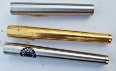 Piezas para PARKER 180 Acero Inoxidable Flighter Oro Rollerball Pen Cap & Barril Foto 1 de 3