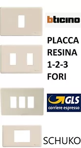 PLACCA ORIGINALE BTICINO MAGIC AVORIO/RESINA 1 FORO / 2 FORI / 3 FORI/SCHUKO - Foto 1 di 6