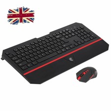 Ergonomic 2.4GHz Wireless Keyboard and Mouse Set Combo for PC Laptop - UK Layout