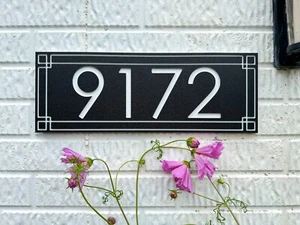 Personalized Engraved 6.5in H House Number Sign | Durable HDPE Street Address - Picture 1 of 9