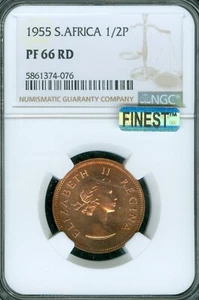 1955 SOUTH AFRICA HALF PENNY NGC PF66 RED MAC FINEST GRADE & SPOTLESS   * - Picture 1 of 4