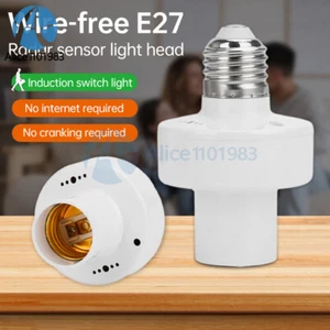 1~10* Radar Sensor Light Bulb Adapter Lamp Holder Base AC85-265V E27 Light Head - Picture 1 of 18