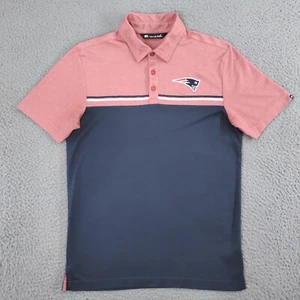 Travis Mathew New England Patriots Golf Polo Shirt Mens Small Pink Navy NFL - Picture 1 of 21