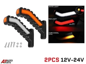 2X Led Side Marker Lights Flowing Outline R/W/A Turn Signal Lorry Truck 12-24V - Picture 1 of 14