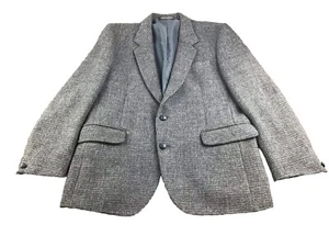 Dunn & Co Harris Tweed VTG Men's Gray/Brown Melange Wool Sport Coat Blazer 42R - Picture 1 of 21