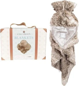 ZALAMOON Plush Strollet Blanket with Satin Trim - Picture 1 of 2