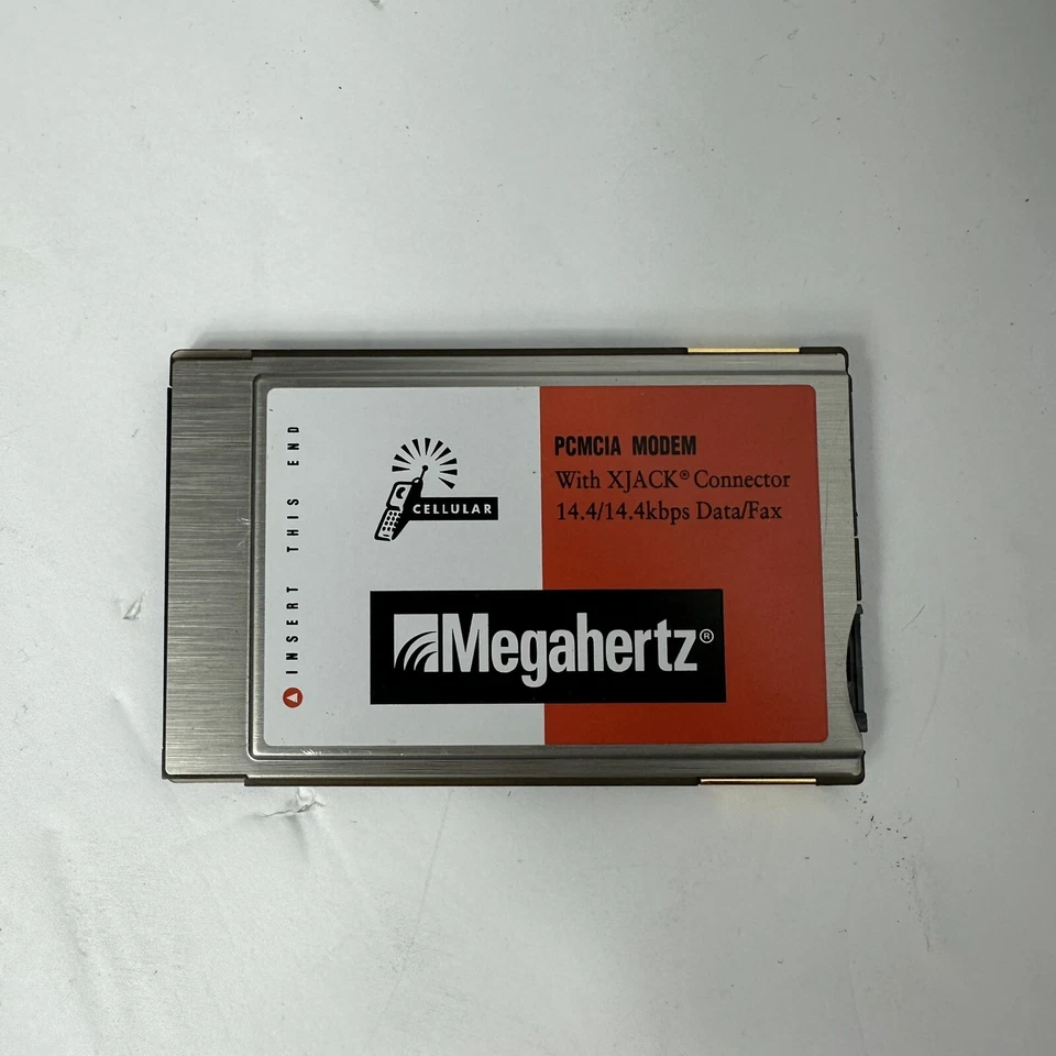 MEGAHERTZ XJ3144 PCMCIA MODEM 14.4/14.4 KBPS DATA/FAX With XJACK Connector - Imagem 1 de 4