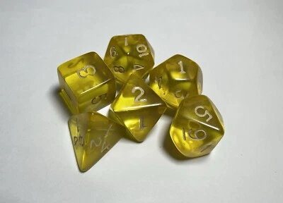 Juego de dados vintage Chessex gema amarilla RPG D&D raro Foto 1 de 4