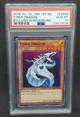 Yugioh PSA 10 GEM MINT Cyber Dragon BLRR-EN048 1st Edition Ultra Rare 2018 - Image 1 of 2