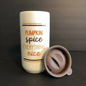 Kürbis Gewürz Everything Nice 16 Unzen Keramik Reisebecher Kaffeetasse Kunststoffdeckel - Bild 1 von 4