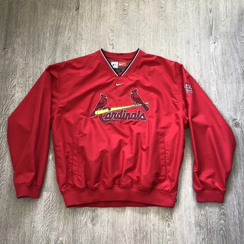 Nike Team St. Louis Cardinals MLB Windbreaker Jacket Mens Large Pullover V-Neck Cover