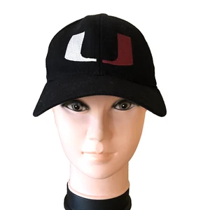 Zephyr Black Baseball Cap with Burgandy & White "U" #20 Stretch Fit GUC - Picture 1 of 7
